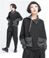 Contrast Panel Zip Collar Pullover